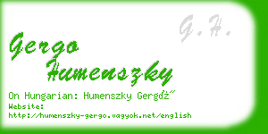 gergo humenszky business card